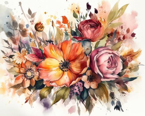Paint by Numbers for Adults Japanese Style Moutain with Flowers Paint by Numbers for Adults Beginners, Paint by Number Canvas Decoration (16x20 in) in Saudi Arabia