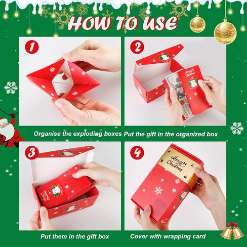 Surprise Gift Box Explosion Money Box, Surprise Gift Box Explosion, Birthday Explosion Box, Surprise Money Box, 12 Bounces Folding Bouncing Surprise Explosion Gift Box for Christmas (red) in Saudi Arabia