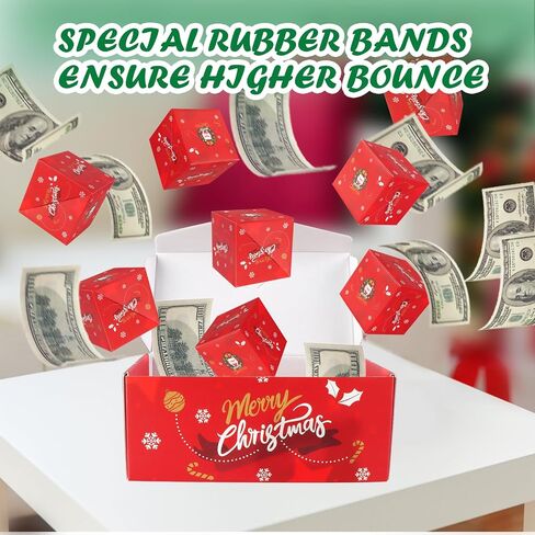Surprise Gift Box Explosion Money Box, Surprise Gift Box Explosion, Birthday Explosion Box, Surprise Money Box, 12 Bounces Folding Bouncing Surprise Explosion Gift Box for Christmas (red) in Saudi Arabia