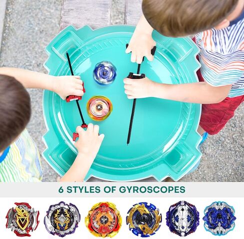 COCOFOX Bey Battling Top Burst Toy Blade Set Game Complete Battle Game Set with Stadium, 6 Battling Tops and 2 Launchers, Toys for 6 Year Old Boys & Girls & Up (Amazon Exclusive) Green in Kuwait