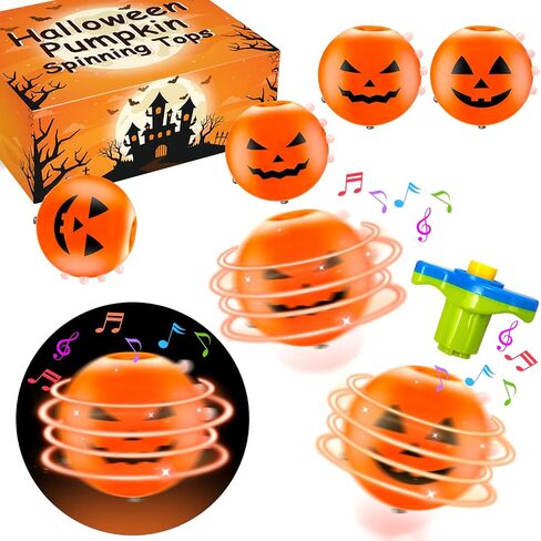 Easter Eggs Basket Stuffers Toys Gifts for Toddler Boys Girls,4 Pack Light up Spinning Tops with Music, Non Candy Easter Egg Hunt Party Favor Supplies Goodie Treat Bag Fillers Classroom Prize for Kids in Kuwait