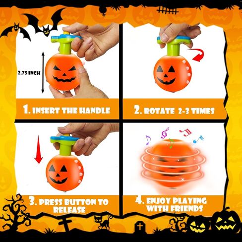 Easter Eggs Basket Stuffers Toys Gifts for Toddler Boys Girls,4 Pack Light up Spinning Tops with Music, Non Candy Easter Egg Hunt Party Favor Supplies Goodie Treat Bag Fillers Classroom Prize for Kids in Kuwait