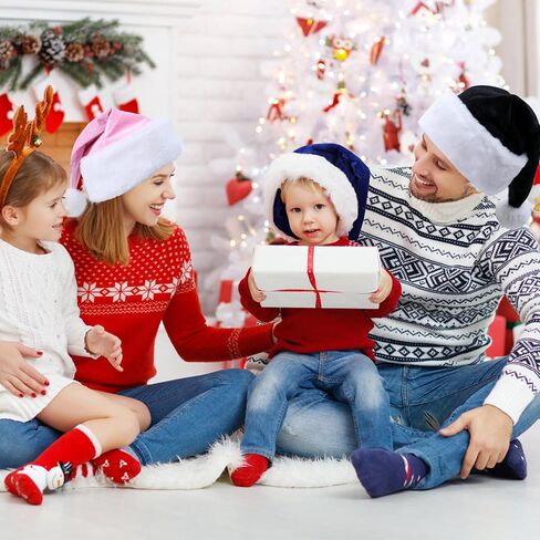 Santa Hat, Santa Hat for Kids, Unisex Velvet Comfort Green Christmas Hats Extra Thicken Classic Plush for Christmas New Year Festive Holiday Party Supplies in Saudi Arabia