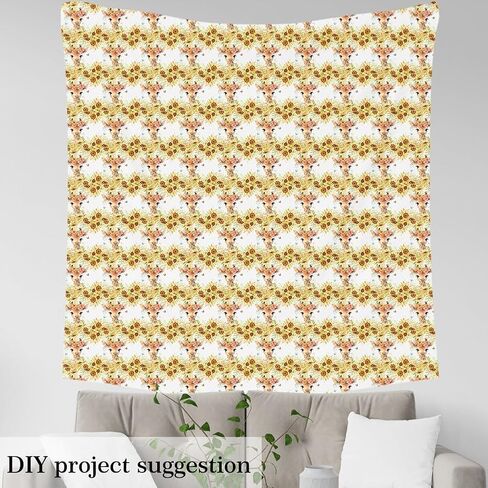 Feelyou Cute Highland Cow Fabric by The Yard 1 Yard Cartoon Animal Decorative Waterproof Outdoor Fabric Flower Floral Print Upholstery Fabric for Chairs Farm Zoo Garden Theme DIY Reupholstery Fabric in Kuwait