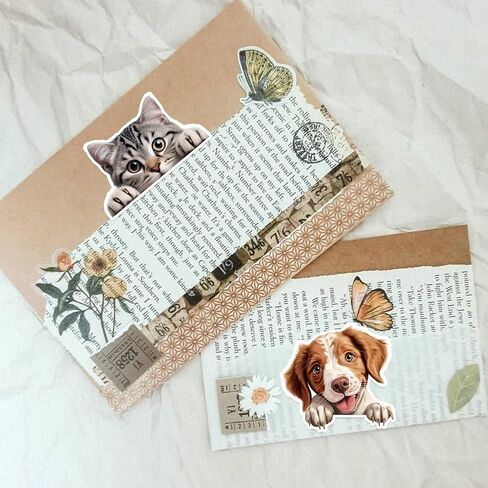 100PCS Pet Stickers for Water Bottle Laptop, Cute Cats and Dogs Vinyl Decals, Waterproof Sticker Pack for Kids Teens Adults Use on Phone Case Scrapbook in Saudi Arabia
