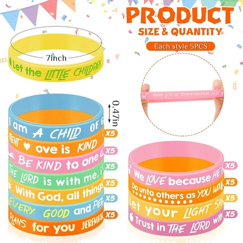 Gueevin 60 PCS Bible Verse Bracelets for Kids Christian Bracelets Bracelets يسوع معصمه Dedivation Devilital Moving Gifts Scholar Scholar Scholar (Classic Color) in Kuwait
