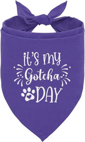 It's My Gotcha Day Dog Bandana, Dog Bandana, Purple Pet Dog Scarf Accessories, Pet Dog Triangle Scarf, Funny Cute Dog Bandana, Dog Bandana for Small Medium Dogs, Dog Bandana Pet Scarf (M) in Kuwait