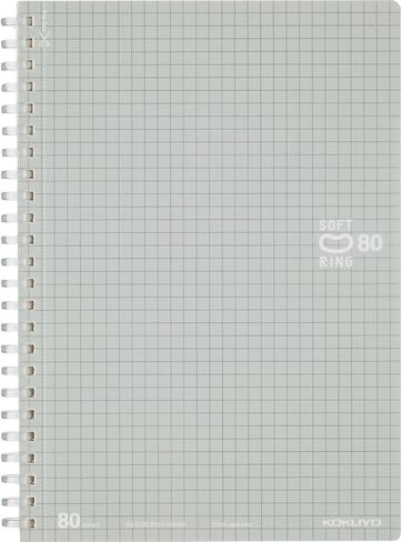 Kokuyo Spiral Graph Notebook, 8.3'' x 5.8'' Business Journal A5 Soft Ring Notebooks with 5mm Grid Ruled, 80 Perforated Sheets, Sliver 1 Subject Notebook, Note Take for Work. Japan Import(SU-SV338S5-C) in Saudi Arabia