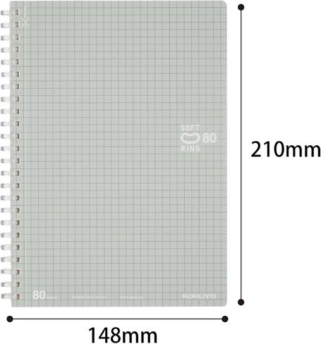 Kokuyo Spiral Graph Notebook, 8.3'' x 5.8'' Business Journal A5 Soft Ring Notebooks with 5mm Grid Ruled, 80 Perforated Sheets, Sliver 1 Subject Notebook, Note Take for Work. Japan Import(SU-SV338S5-C) in Saudi Arabia