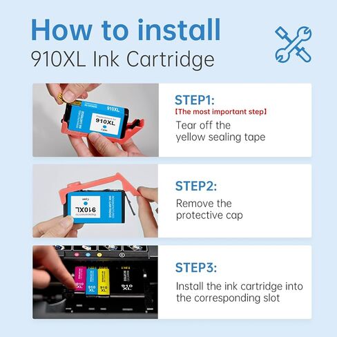 LEMERO 910XL Ink Cartridges Combo Pack Replacement for HP 910 910XL Ink Work for HP OfficeJet 8012e 8014e 8015e 8010e 8022e OfficeJet Pro 8025e 8020e 8028e 8034e 8035e 8020, 4-Pack in Saudi Arabia