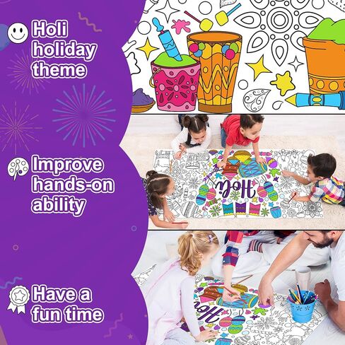 Dvbonike Jumbo Mandala Coloring Poster Giant Flower DIY Drawing Paper Craft in Kuwait