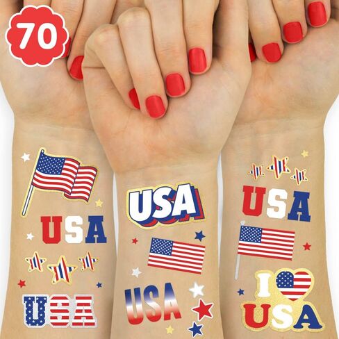 xo, Fetti Fourth of July Decorations Tattoos - 34 styles | Red White and Blue Party Supplies, 4th of July, USA Flag, Memorial Day, Independence Day, Labor Day in Kuwait