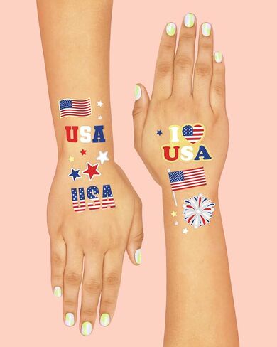 xo, Fetti Fourth of July Decorations Tattoos - 34 styles | Red White and Blue Party Supplies, 4th of July, USA Flag, Memorial Day, Independence Day, Labor Day in Kuwait