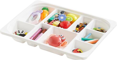 Beright Storage Tray with Compartments, Compatible with Beright Sensory Table, Stackable Plastic Storage Bins, Children Storage Box for Building Blocks, Toy, Craft, Tool, White in Saudi Arabia