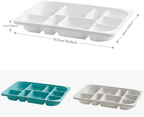 Beright Storage Tray with Compartments, Compatible with Beright Sensory Table, Stackable Plastic Storage Bins, Children Storage Box for Building Blocks, Toy, Craft, Tool, White in Saudi Arabia