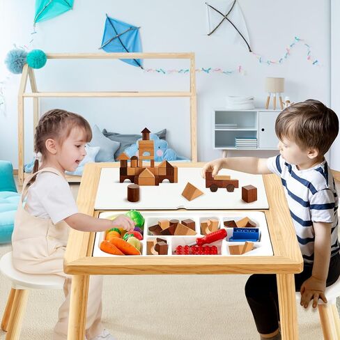 Beright Storage Tray with Compartments, Compatible with Beright Sensory Table, Stackable Plastic Storage Bins, Children Storage Box for Building Blocks, Toy, Craft, Tool, White in Saudi Arabia