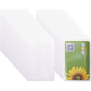 Tupalizy 80PCS Clear Plastic Card Sleeves, 3.62 x 2.3 Inches, Waterproof, Anti-Slip, Double-Sided, PVC Material, Card Protector Sleeves