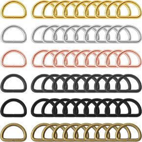 Oubaka 120pcs Metal D Rings 1/2" D Ring Metal Purse Straps Buckle Small Dog Collars Hardware Dee Rings Semi-Circular D Ring D-Shape Buckle Clips for Hardware Bags Ring Hand DIY Accessories(6 Colors)