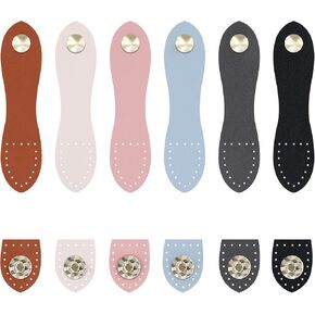 12pcs Magnetic Leather Snap Buckles, 6 Colors Leather Snap Closure Hand Sewing Leather Snap Button Strap Magnetic Notebook Fasteners Craft Accessories for Bag Wallet Pouches Phone Case