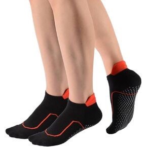 Women's Purple Anti Skid Non Slip Odor Control Grips Compression Knee High Yoga Pilate Socks Stocking,Size 5-10