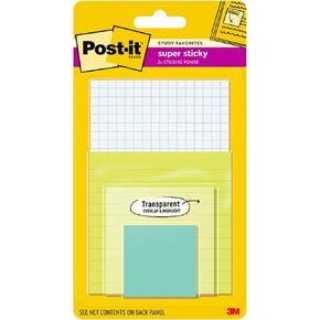 Post-it Super Sticky Notes Study Pack Multiple Sizes 4 Pads/Pack