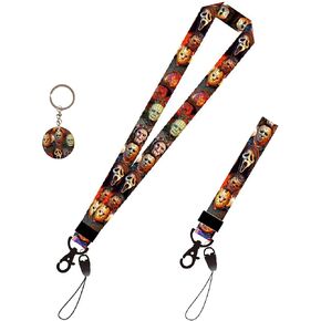 Horror Scream Patterns Wristl Strap and Cool Neck Lanyard，with Keychain，for ID Badge Keys for Men Women（colored） in Saudi Arabia