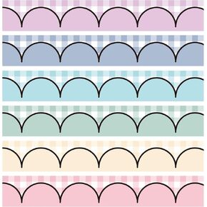 70.9 Ft Pastel Colorful Plaid Bulletin Board Borders Gingham Self-Adhesive Border Trim Sticker Decals for Home Classroom Party Wall Decoration, 72 Pcs