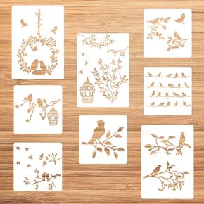 Cactus Stencils Set,8 Pieces Succulent Plants Stencils,Resuable Templates for Paint Craft Wall DIY Nature Home Decor Wood Sign Furniture Nursery Bedroom DIY Projects
