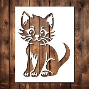 Cat Stencil Template - Reusable Cat Cats Face Kitty Stencils for Painting on Wood, Glass, Wall Rock, Walls, Canvas, Glassware, Spray Painting, Airbrushing, Crafts (5x6)