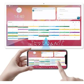 21.5 inch Digital Calendar 2025 Wall Touch Screen, 6+128G 1080P WIFI Smart Shared Home/Office Planner, Voice Interaction/Apps, Built-in Stand
