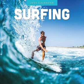 Red Robin 2025 Surfing Monthly Wall Calendar | 12" x 24" Open | Premium Thick & Sturdy Paper | Hangable 12 Month Calendar | Plastic Free | 4 Month Transition Page for 2024