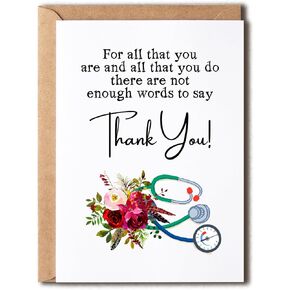 Cute Thank You Card - Healthcare Worker Thank You Card - Nurse Appreciation Card - Perfect Card For Doctor Nurse