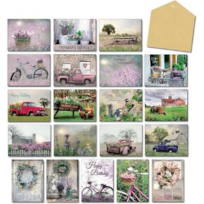 Leanin' Tree, Country Daydreams, Greeting Cards Assortment Box, Assorted Cards with Envelopes All Occasion, (20 Assorted Cards, 22 Colorful Envelopes)