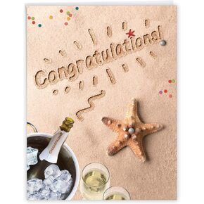 The Best Card Company - Big Good Luck Greeting Card (8.5 x 11 Inch) - Balloons, Colorful Card for Kids (Not 3D or Raised) - Inflated Messages Good Luck J5651SGLG-US