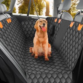 Hard Bottom Hold Dog Car Seat Cover for Back Seat, Waterproof Back Seat Extender for Dogs Increase Space 40%, Comfortable Dog Car Seat Cover for Car SUV