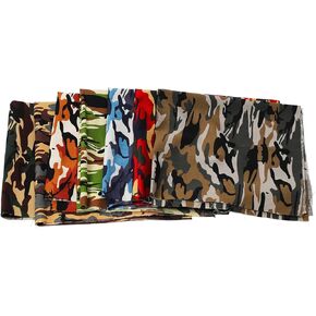 Camouflage Cotton Fabric, 7Pcs Wide Assorted Soft Breathable Patchwork Fabric for Craft DIY, 18.9 x 18.9in