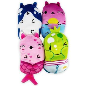 Cats vs Pickles - Swimmy - Key West Kitty, Finely, Willy, & Walter - 4-Pack - 4" Cute Cuddly Collectible Bean Plush Toy - are You Team Cat or Team Pickle? Collect Them All!
