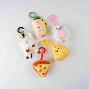 Taco Cat Goat Cheese Pizza Plush Keychain Set