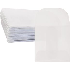 ONLYKXY 60pcs White Translucent Paper Envelope Bag Mini Butter Paper Pouches Clear Glassine Gift Small Bag for Jewelry Ring Tag Photo Necklace Stud Earrings Accessories (4x4cm/1.57x1.57inch)