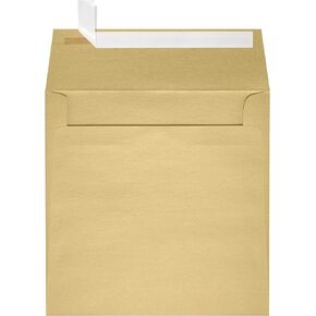 LUXPaper Square Invitation Envelopes | Peel & Press | 5 1/2" x 5 1/2" | Gold Metallic | 80lb. Text | 50 Qty