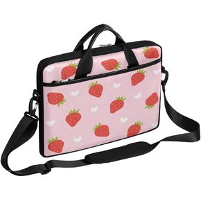 Fruit Lovely Strawberry Laptop Bag Case Shoulder Messenger Carrying Bag 13 14 15 Inch Waterproof Computer Sleeve Cover Compatible with MacBook/Notebook/HP Acer Dell Lenovo ASUS Laptop