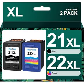 21XL 22XL Ink Cartridges Remanufactured for HP 21 22 Ink Cartridges, Compatible with Deskjet F4180 F2210 D1560 D1530 PSC 1410 Officejet 4315 J3640 J3680, Black and Tri-Color