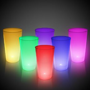 Windy City Novelties (6 pack) LED Light Up Party Cups, Flashing Multicolor, 16oz each, New Year's Eve, Birthday, Barware, Wedding, Raves EDM Glow Party Décor