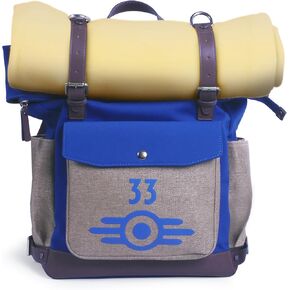 Fallout from The Wand Company: Lucy's Backpack, the authentic Vault 33 replica with fleece blanket and internal pockets for laptop, glasses and phone – officially licensed by Amazon Studios & Bethesda