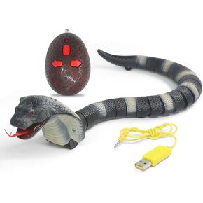 Remote Control Electric Snake Toy - Fast Moving Realistic Rattlesnake for Kids, Cats & Dogs Interactive USB Rechargeable Prank Prop for Halloween and Christmas Parties