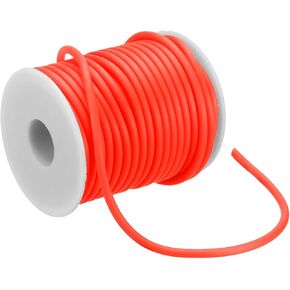 PATIKIL Hollow Pipe Rubber Cord 16 Yards 4mm, PVC Rubber Tube Cord 2mm Hole with Plastic Spool for Knitting Beading DIY Craft, Black
