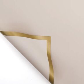 XIGUI 20 Sheets Gold Edge Gift Wrap Paper,Korean Florist Bouquet Supplies,DIY Crafts,Gift Packaging or Gift Box Packaging, Waterproof Floral Wrapping Paper 22.8 * 22.8Inch (Nude gold)