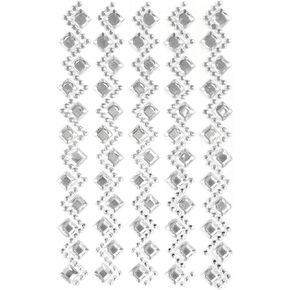 Wrapables Diamond and Round Acrylic Self Adhesive Crystal Gem Stickers, Purple