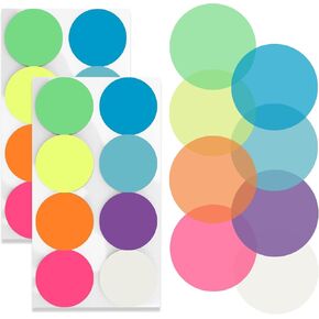 800 Sheets Transparent Sticky Notes Small Round Clear Sticky Notes Bright Neon Sticky Tabs for Planner Accessories Book Journaling School Study Supplies
