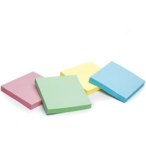 Redi-Tag Self-Stick Notes, Pastel Reminders, 12 Pack of Adhesive Notes, Self-Stick Pads, 3" x 3" Message Notes, Assorted Pastel Colors (B23715)